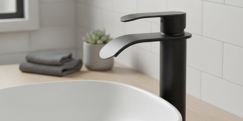 Waterfall Bathroom Faucet Stainless Steel Single Handle Basin Faucet,99115401DB